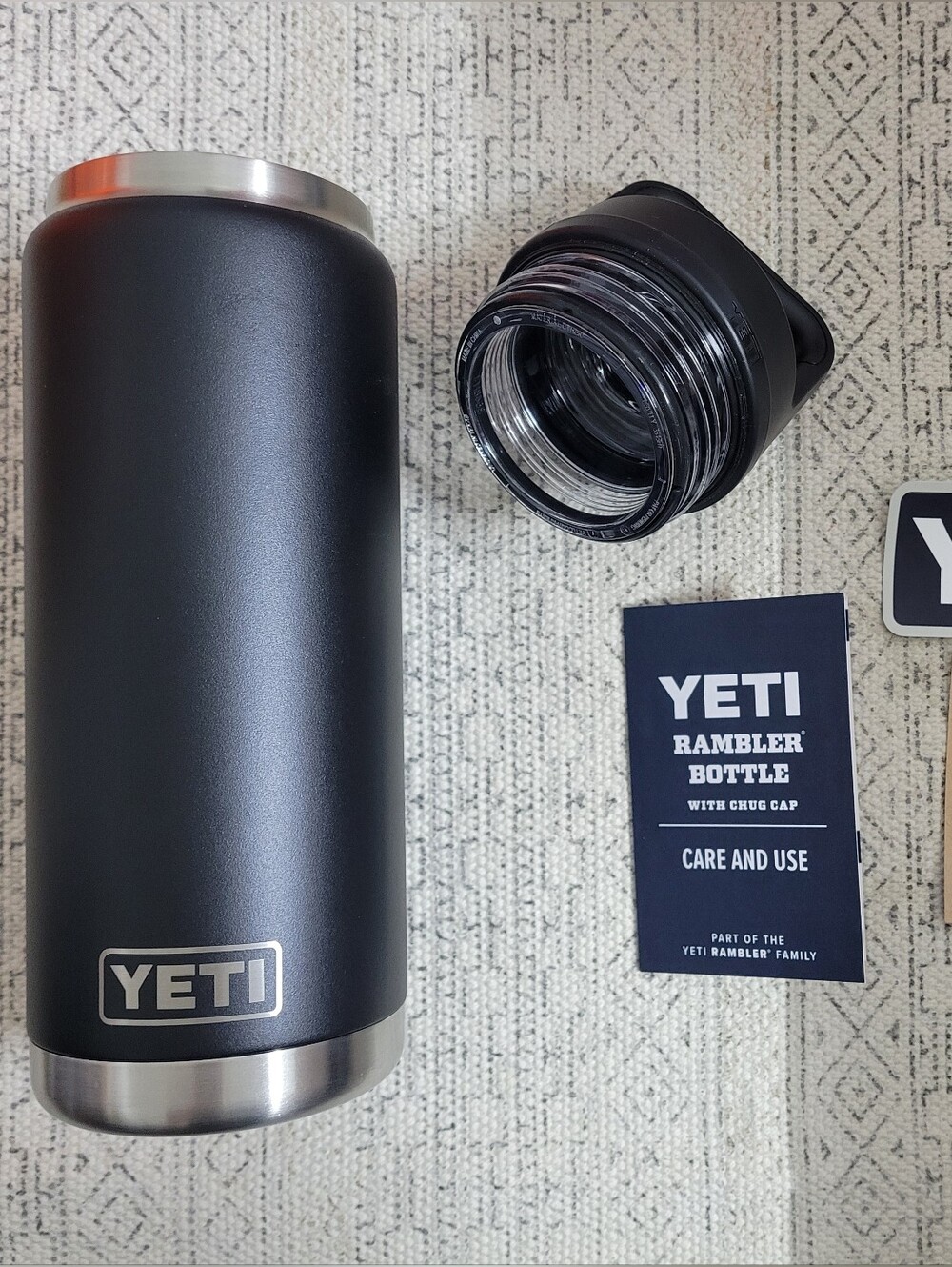 Yeti Rambler Bottle in Black with Stainless Accents